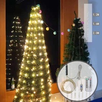 Guirlandes lumineuses LED en fil de cuivre pour décoration d'arbre, étanches, à intensité variable, style cascade, clignotantes, pour intérieur/extérieur