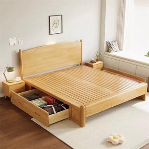 Chambre à coucher moderne de luxe <span class=keywords><strong>Lit</strong></span> <span class=keywords><strong>japonais</strong></span> en bois massif Lits doubles simples <span class=keywords><strong>avec</strong></span> pieds sphères Cadre plateforme - Product Image 3