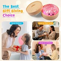 Boîte Mystère Squishy en Peluche Sucrée Scintillante (Dumpling & Bao Bun) - Jouet Anti-Stress Fidget, Cadeau de Fête et d'Anniversaire (Rose)