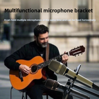 Support de Rangement et Plateau pour Microphone Multifonctionnel, Fixation Antichoc pour Micro Filaire ou Sans Fil, Pince de Plaque pour Microphone à Main