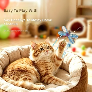 Jouet interactif pour chat avec plume et clochette en maille élastique, pour chaton, anti-ennui, 11 styles, 30g, fournitures - Product Image 4