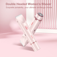 Alat Cukur Elektrik KKS Electric Lady Razor Double-Headed Waterproof 2-In-1, Pemangkas Bikini dan Pencukur untuk Wajah dan Tangan, Dapat Diisi Ulang, Penghilang Bulu Wajah, US