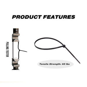 100 piezas Heavy Duty Nylon Zip Ties 40lbs 11,4 pulgadas Black Cable Ties Fuerza industrial Herramientas de limpieza de automóviles - Product Image 3