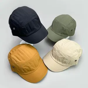 Outdoor Simple Quick Drying Korean 5 Panel Camper Cap Custom Unstructured Blank Camper Hat For Men Women