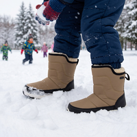 Bottes d'hiver personnalisées pour enfants, tige résistante à l'eau et doublure en fourrure, convient aux enfants de 4,5 à 10,5 ans, chaussures de neige personnalisées