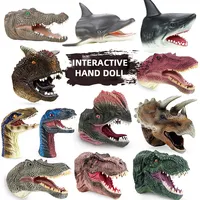 Figuras de dinosaurios Tiranosaurio Rex para niños, juguetes de títeres de mano, cabeza de Animal suave