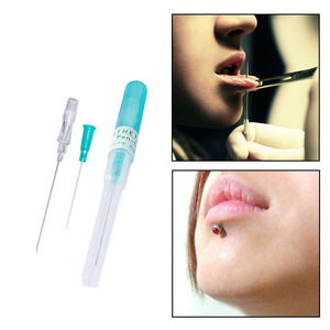 Agujas para tatuajes y perforaciones 14G 16G 18G 20G 22G, herramientas de perforación para arte corporal con tapa protectora - Product Image 3