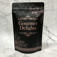 Sachet refermable mat personnalisé avec impression dorée, qualité alimentaire, pour café, thé, snacks, noix, aliments pour animaux de compagnie