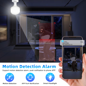 Kamera Bohlam Lampu WiFi Pintar Nirkabel 3MP Floodlight 2025 Baru, Kamera CCTV Keamanan WiFi V380 Pro Panorama 360 Derajat - Product Image 5