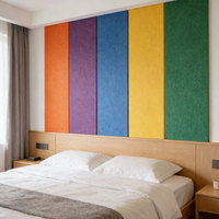 Panneaux acoustiques insonorisants ignifuges écologiques en fibre de polyester 100% Épaisseur 9 mm/12 mm Garantie 4 ans 48 couleurs Moderne