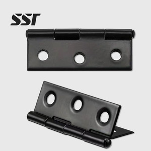 1.75 Inch Black Small Stainless Steel <b>Folding</b> Door <b>Hinge</b> for Kitchen Bathroom Contemporary Design Furniture Hardware Easy - Product Image 1