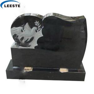 Новый натуральный черный памятник камень гранит в форме сердца надгробие птица - Product Image 1