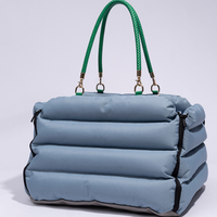 Sac de transport pour animaux de compagnie MJ Luxury Modern Portable Soft-Sided Square Cats Car Travel Pet Carrier Bag Comfortable Foldable Oxford Cloth Zipper Solid Cloud