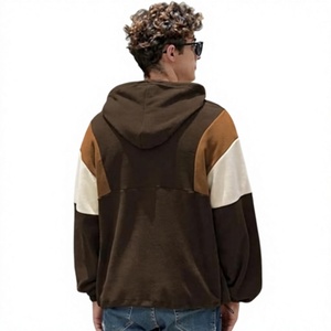 Premium Unisex Color Block Half <b>Zip</b> Fleece <b>Hoodie</b> Warm Casual Winter Pullover Sweatshirt Kangaroo <b>Pocket</b> 100% Cotton - Product Image 4