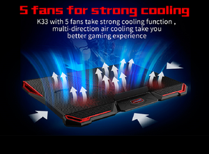 Gaming Laptop Cooling <strong>Pad</strong> 5 LED Cooling Fans Laptop <strong>Cooler</strong> <strong>Pad</strong> - Product Image 2