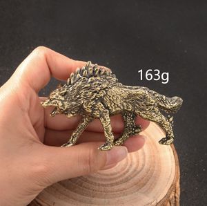 Ornamenti di <span class=keywords><strong>lupo</strong></span> di ghiaccio in ottone antico gioco antico decorazione da tavolo arte statua animale <span class=keywords><strong>lupo</strong></span> artigianato. - Product Image 1