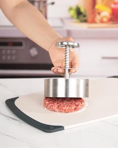 Presse à hamburgers robuste en acier inoxydable 304, écologique, 4,5 pouces, pour galettes de viande hachée, compatible lave-vaisselle - Product Image 4