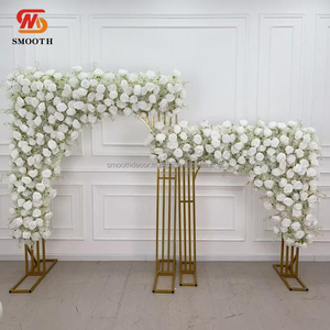 Arche de fond carrée lisse pour mariage et Noël, arche de fleurs blanche avec effet ondulé, forme carrée - Product Image 1