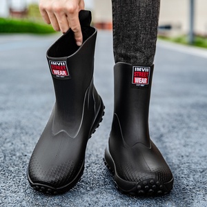 Người Đàn Ông Của <span class=keywords><strong>2025</strong></span> Mới Thời Trang Giữa Thấp Ống Mưa Khởi Động Không Thấm Nước Chống Trượt Giày Cho Ngoài Trời Trọng Lượng Nhẹ <span class=keywords><strong>PVC</strong></span> Mưa Khởi Động - Product Image 5