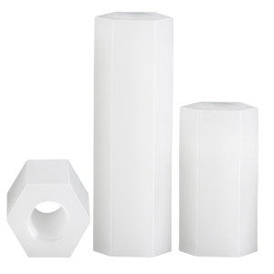 Lot de 10 entretoises hexagonales blanches en nylon métriques, filetage interne M2-M5, colonnes d'isolation - Product Image 2