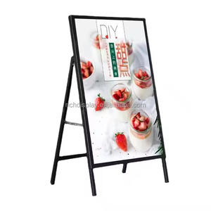 Display dalam ruangan promosi pemegang papan berdiri lantai kualitas tinggi iklan portabel logam lipat bingkai Poster tanda berdiri - Product Image 3