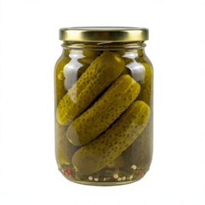 Canned Gherkins Vinegar Preserved Peeled Sour Flavor Mason <b>Jar</b> Packaged Room Temperature Storage - Product Image 3