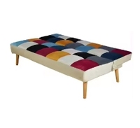 Prix d'usine Mobilier de maison Tissu de velours coloré Canapé-lit en bois