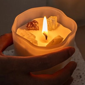 Vela Aromática de Cristal Mate Irregular Estilo Ins, Vela de Lujo con Caja de Regalo para Damas de Honor, Bodas, Cumpleaños - Product Image 5