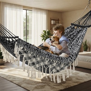 <span class=keywords><strong>Hamaca</strong></span> Plegable Portátil de Algodón con Borlas Estampadas, Estilo Mexicano, para Interior y Exterior, Personalizada por Danlong, para 1 Persona, Ideal para Camping y Senderismo - Product Image 1