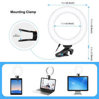 6 pouces Mini 3 couleurs LED Ring Light avec pince et trépied Clip-On Phone Laptop Lighting for Video Camera Use