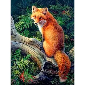 DIY 5D Square/Round Full Diamond Painting Beads Color Fox Landscape Canvas Painting Adult Home Decor Craft Embroidery Kit Animal