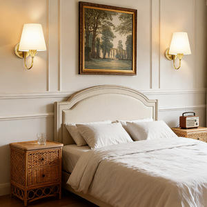 Traditional Bronze <b>Wall</b> Lamp E27 Led <b>Light</b> Source White Shade <b>Switch</b> Control <b>Wall</b> Mounted Lighting For Bedroom Living Room - Product Image 3