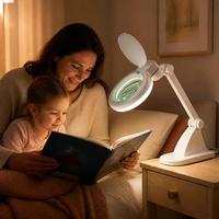 Custom Clear Optical Lens Magnifier Lamp LED Magnifying Glass Light for Pupil Small Print Book Observation