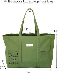 Échantillon gratuit de bonne qualité grand sac à provisions vert pour femmes grande capacité sac à main à bandoulière sac fourre-tout portable pour femmes - Product Image 2