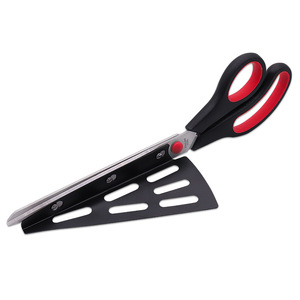 Pizza Cutter Scissors Stainless Steel With Removable Blade Red And Green For Home Use - Product Image 4