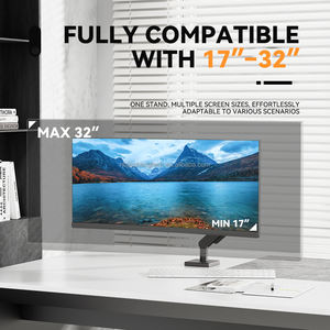 Support d'ordinateur portable en aluminium réglable, bras de moniteur Vesa, support de levage, support de fixation, écrans de 17 à 32 pouces, 75x75/100x100 mm, charge de 11 kg - Product Image 6