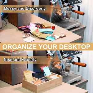 กล่องเก็บชาไม้ไผ่แบบมืออาชีพ ชุด 4 กล่อง กล่องใส่ถุงชาไม้ไผ่ ชุดจัดระเบียบถุงชาสำหรับบ้านและสำนักงาน - Product Image 4