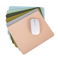 Tapis de bureau en cuir de couleur unie pour ordinateur portable, tapis de souris antidérapant simple, logo personnalisable pour le jeu - Accessoire de sac DIY