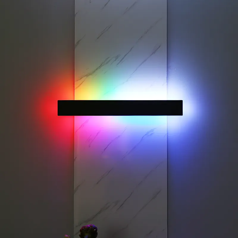 Lampu Dinding LED minimalis Nordic, lampu samping tempat tidur warna-warni dapat diredupkan RGB, lampu dinding Modern dalam ruangan