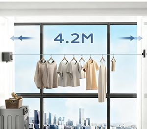 Séchoir à <span class=keywords><strong>linge</strong></span> rétractable mural sans perçage de marque chinoise pour la maison et l'extérieur, en vente - Product Image 4