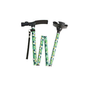 Bâton de marche réglable en alliage d'aluminium vert émeraude à 3 articulations avec embout en caoutchouc, bâton de randonnée tendance pour personnes âgées - Product Image 4