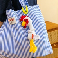 JSQTOYS Série Angry Animal de la Forêt Porte-clés Sac à Dos Breloque Peluche Pendentif 20cm Polyester Unisexe Petit Cadeau pour les 5-7 ans