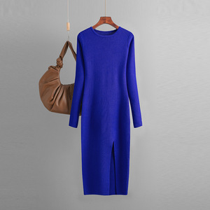 Abito in Maglia Taglia Unica per <span class=keywords><strong>Donna</strong></span> con Maniche Medie-Lunghe, Aderente e Avvolgente sui Fianchi - Product Image 3