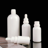 Flacon à pompe compte-gouttes d'huile de sérum pour le visage en verre en céramique de luxe 20ml 30ml 50ml emballage de luxe blanc