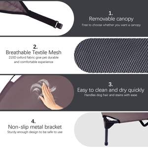 Yeni tasarım <span class=keywords><strong>Amazon</strong></span> sıcak satış çıkarılabilir Pet soğutma karyolası çıkarılabilir nefes yükseltilmiş açık gölgelik ile köpek yatağı - Product Image 2