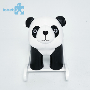 <span class=keywords><strong>Panda</strong></span> en cuir de forme animale enfants jouet en bois poupée de porcelaine chevaux à <span class=keywords><strong>bascule</strong></span> décoratifs - Product Image 3