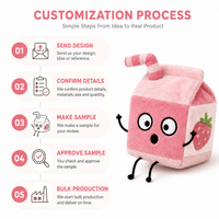 Oreiller en peluche en forme de carton de lait aux fraises, personnalisé, directement de l'usine, en coton ultra doux – OEM/ODM pour marques à marque privée, commandes en gros