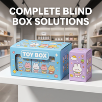Coffret Cadeau Personnalisé Boîte Mystère Chanceuse pour la Fête des Enfants, Boîte en Carton Ondulé Blanc avec Doublure Éponge et Motifs Dessin Animé, Quatre Couleurs avec Estampage à Chaud