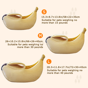 Cute Banana Winter Pet Nest <strong>Cat</strong> Bed House <strong>Warmth</strong> Cover Half-closed Deep Soft <strong>Cat</strong> Cuddle Bed - Product Image 4