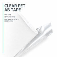 Ruban adhésif transparent en PET pour montage graphique, adhésif double face repositionnable pour panneaux signalétiques